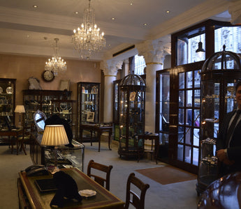 Inside upscale jewellery store, Bentley & Skinner with Joanna Hardy
